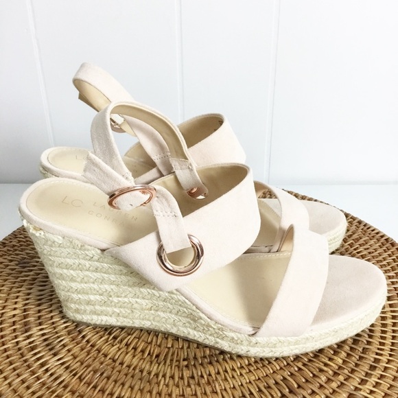 Lauren Conrad Tan Wedges Heels Size 9.5 Shoes - Picture 2 of 4